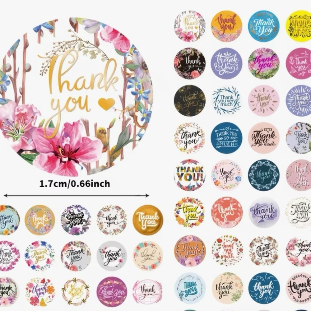 Colorful Thank You Sticker Set 500ct.